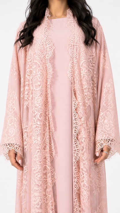 Kimono Reema Rose Poudré – Nidah Coréen Premium