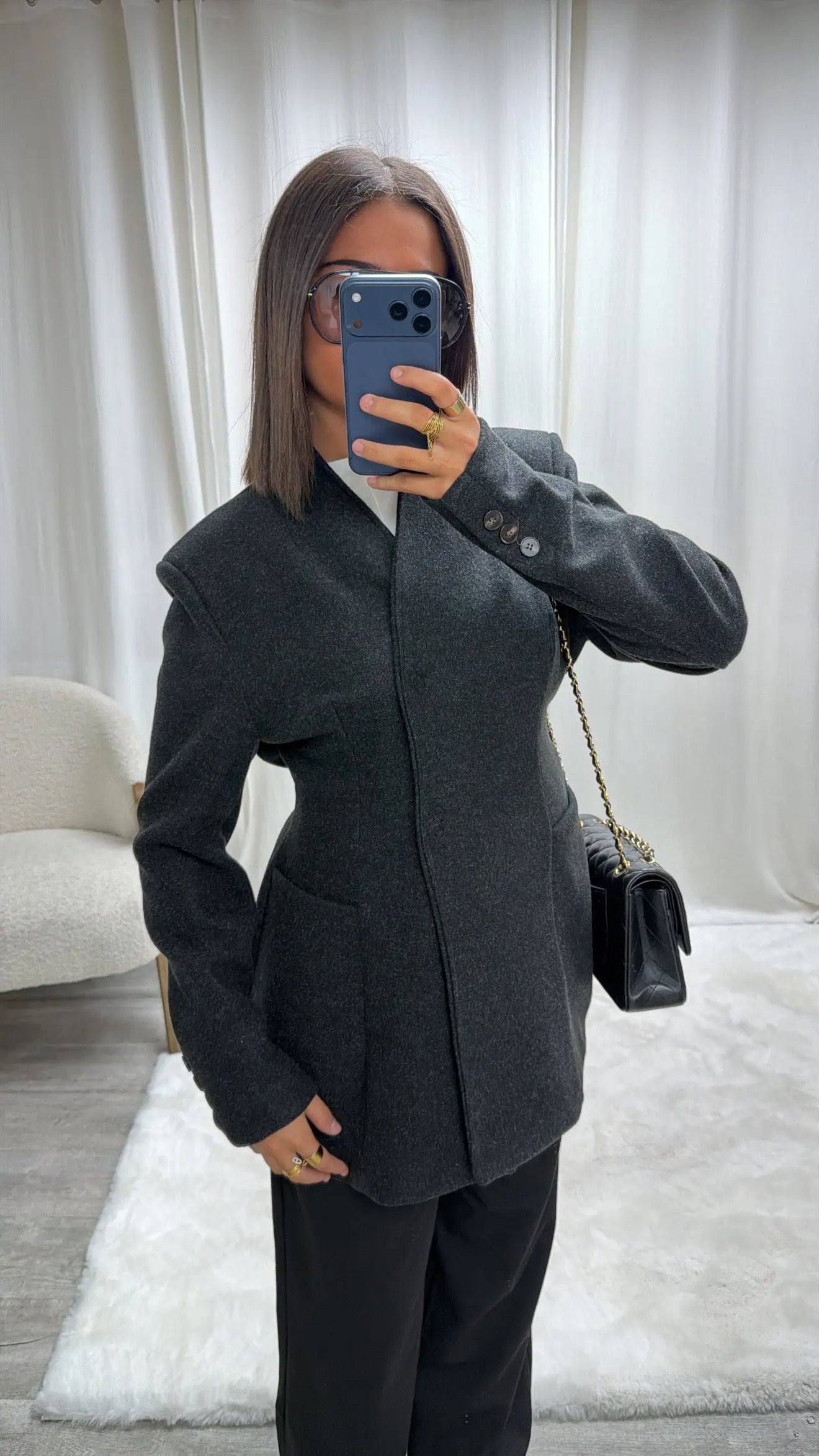 Veste Manteau Premium Ceinturée – Coupe Élégante & Boutons Invisibles MissChadou