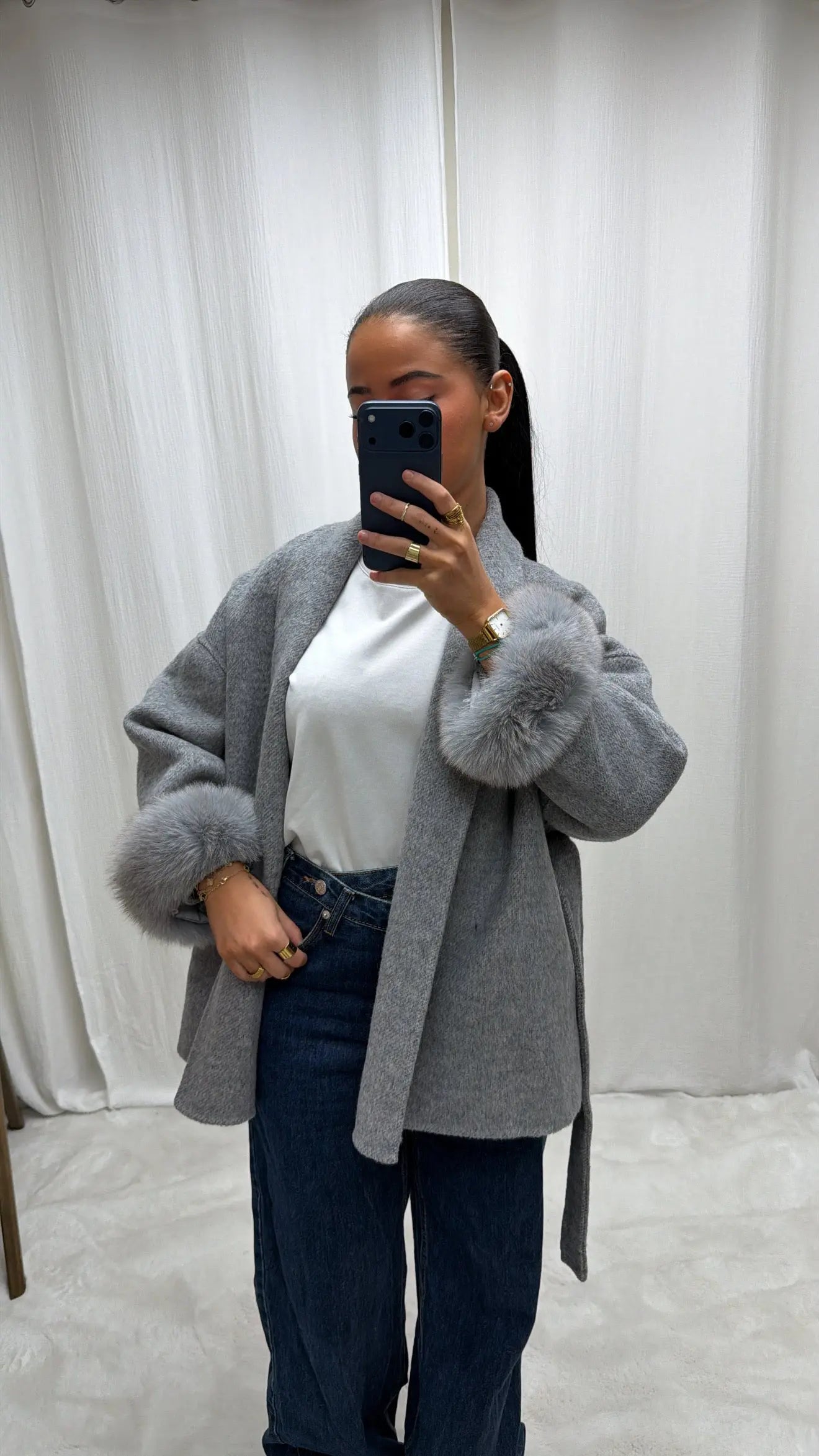 Manteau Laine Alpaga – Fourrure Amovible MissChadou