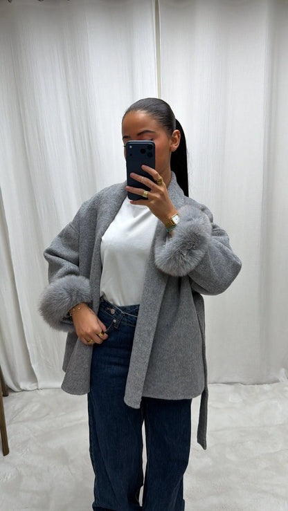 Manteau Laine Alpaga – Fourrure Amovible MissChadou