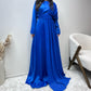 Inaya Royal Blue Satin Evening Dress