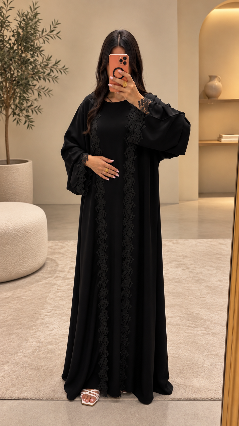 Kimono Aljada Zwart 3-delig – Nidah Coréen Premium