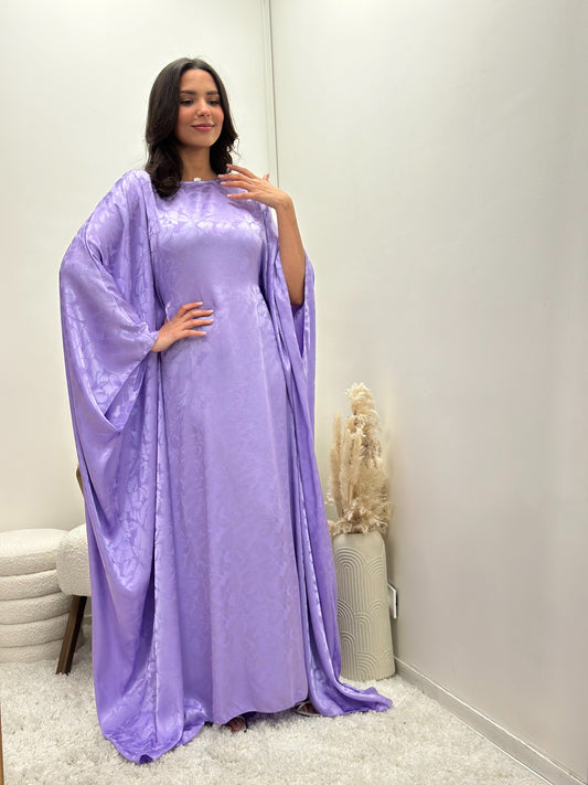 Abaya lilas à manches chauves-souris racha