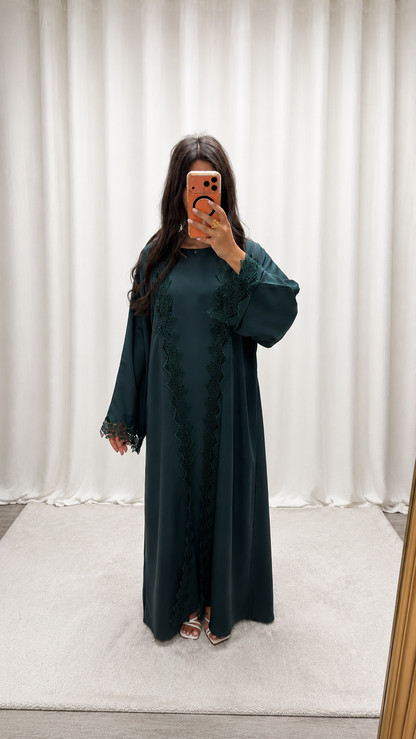 Kimono Aljada 3 Pièces Vert Émeraude Nidah Coréen Premium