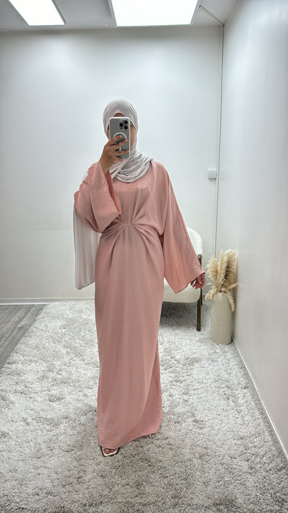 Robe Froncée Rose Nava