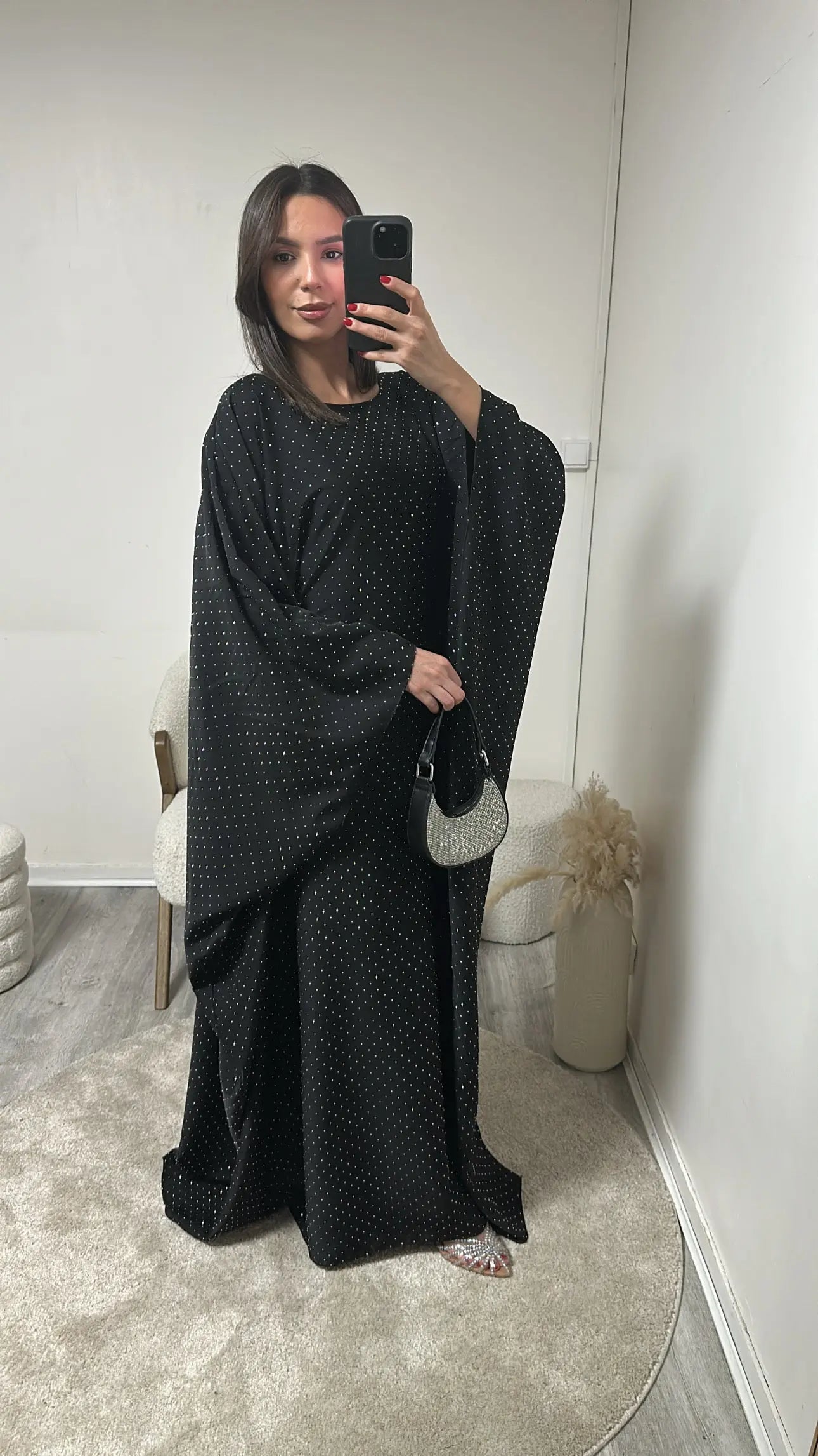 Abaya à Strass Manches Chauves-Souris Lea Miss Chadou