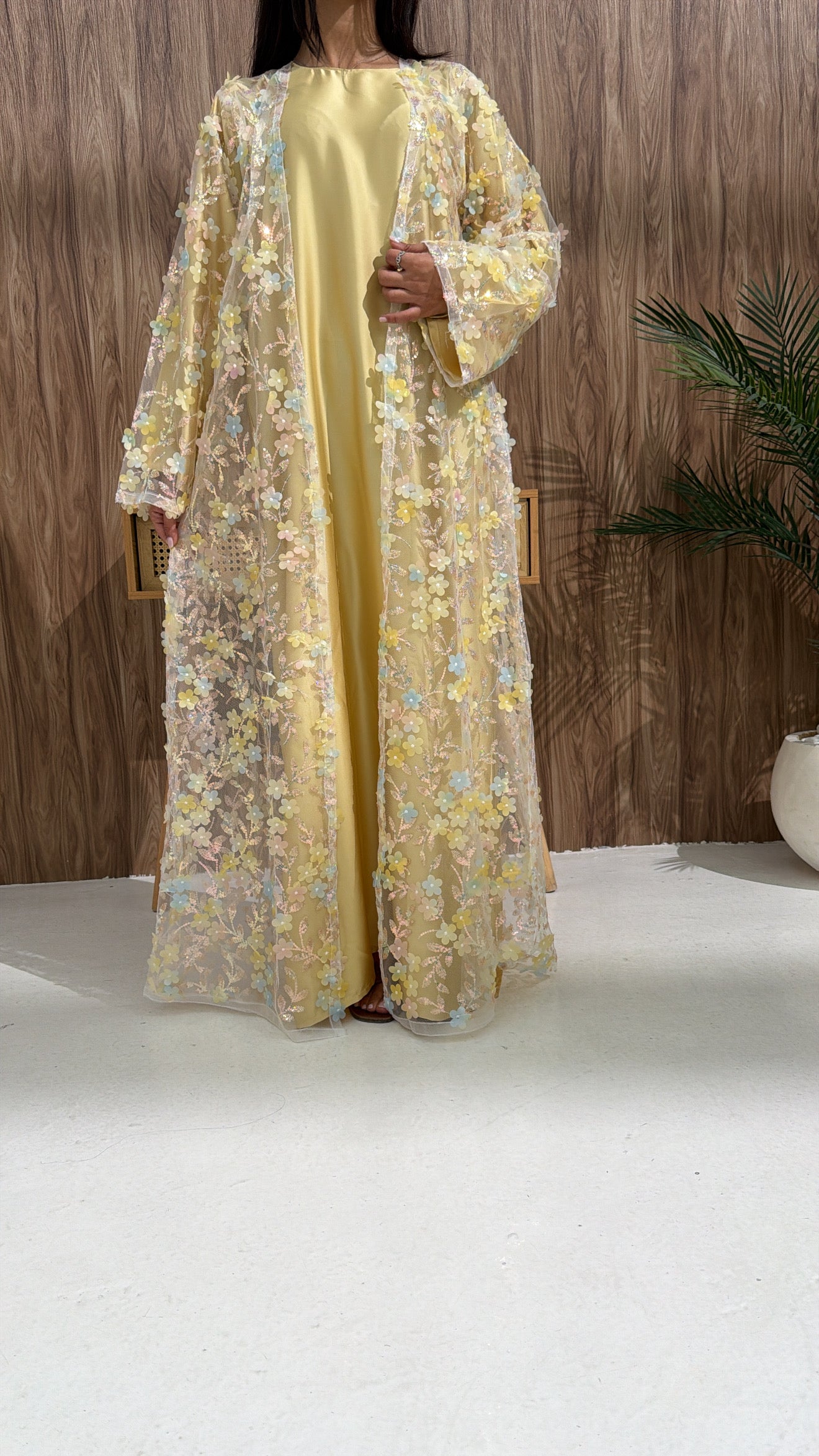 Kimono en organza fleuri Chadou