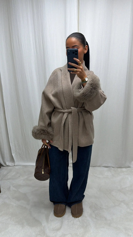 Manteau Laine Alpaga – Fourrure Amovible MissChadou