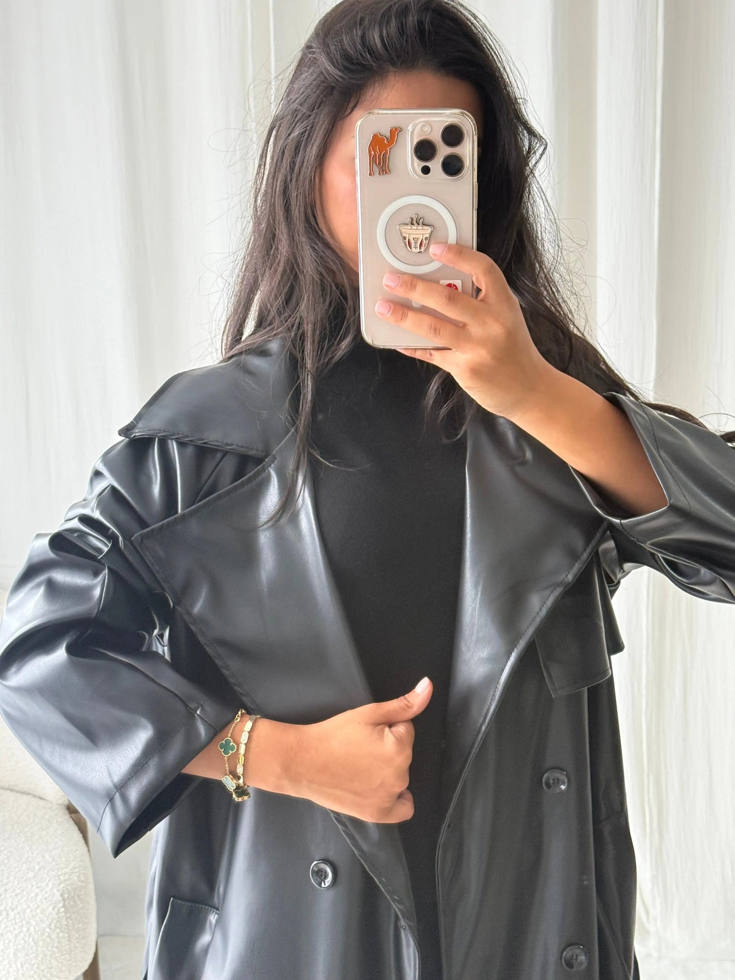 Trench Long Simili Cuir Oversize Selna MissChadou