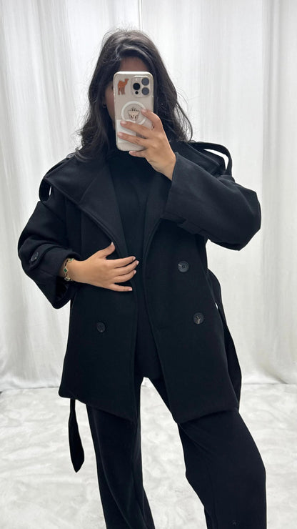 Trench court oversize à ceinture MissChadou