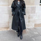 Bella Long Faux Leather Oversize Trench Coat
