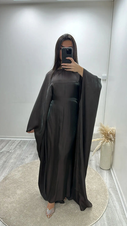 Abaya Marron à manches papillons stella Miss Chadou