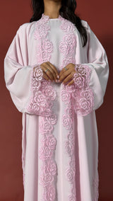 Sultana Pink 3-Piece Kimono – Premium Korean Nidah