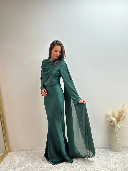 Robe Soirée en Satin à Cape Esmeralda