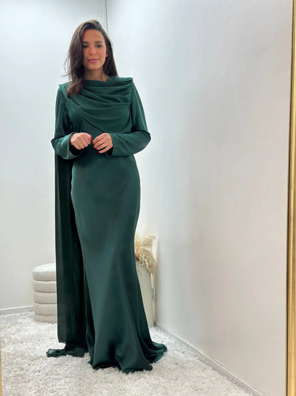 Robe Soirée en Satin à Cape Esmeralda