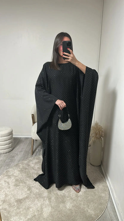 Abaya à Strass Manches Chauves-Souris Lea Miss Chadou