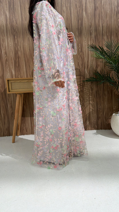 Kimono en organza fleuri Chadou