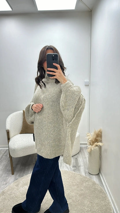 Pull Col Roulé Laine Oversize Aline MissChadou