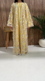 Kimono Chadou Yellow 3-Piece Set – Premium Organza