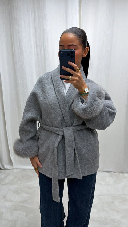Manteau Laine Alpaga – Fourrure Amovible MissChadou