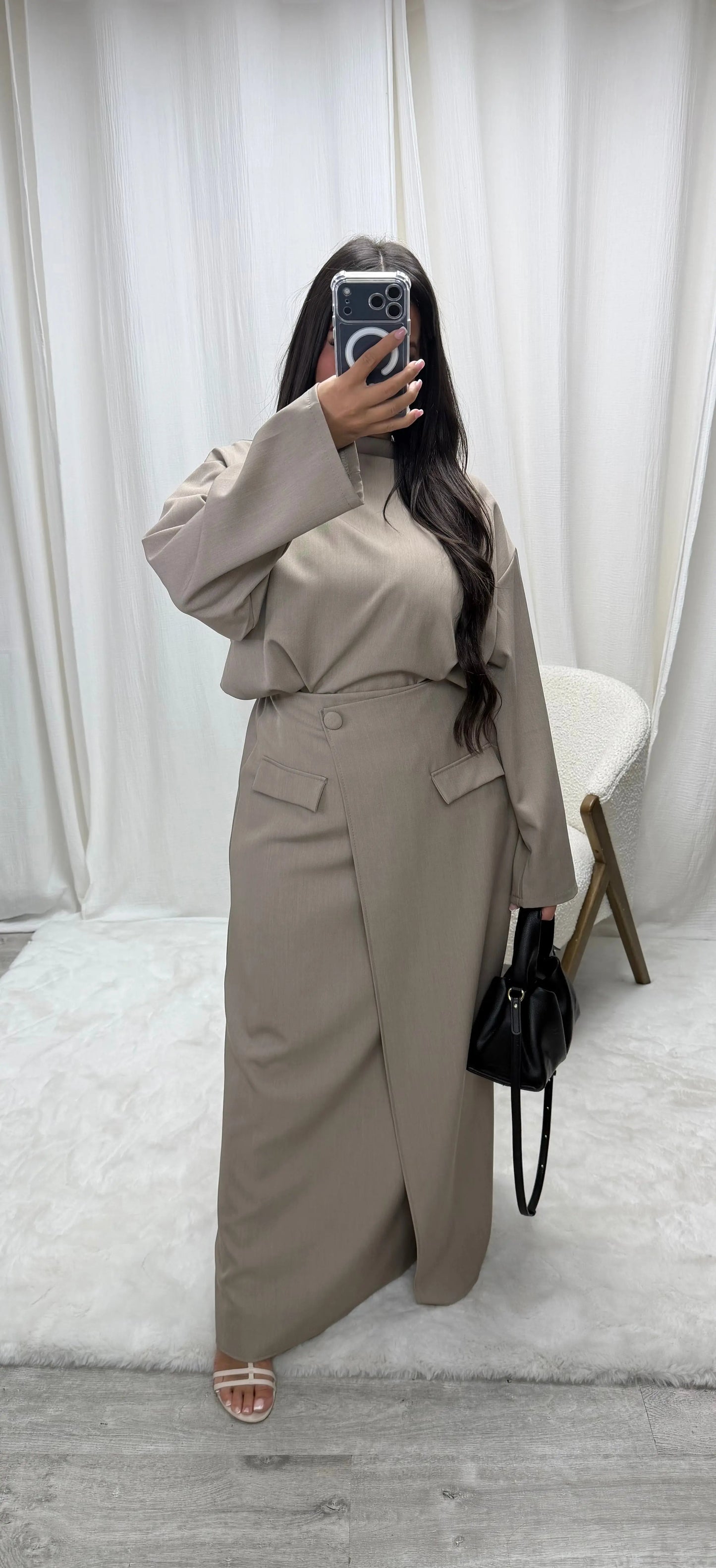 Ensemble Tunique & Jupe – Coupe Blazer Élégante Miss Chadou