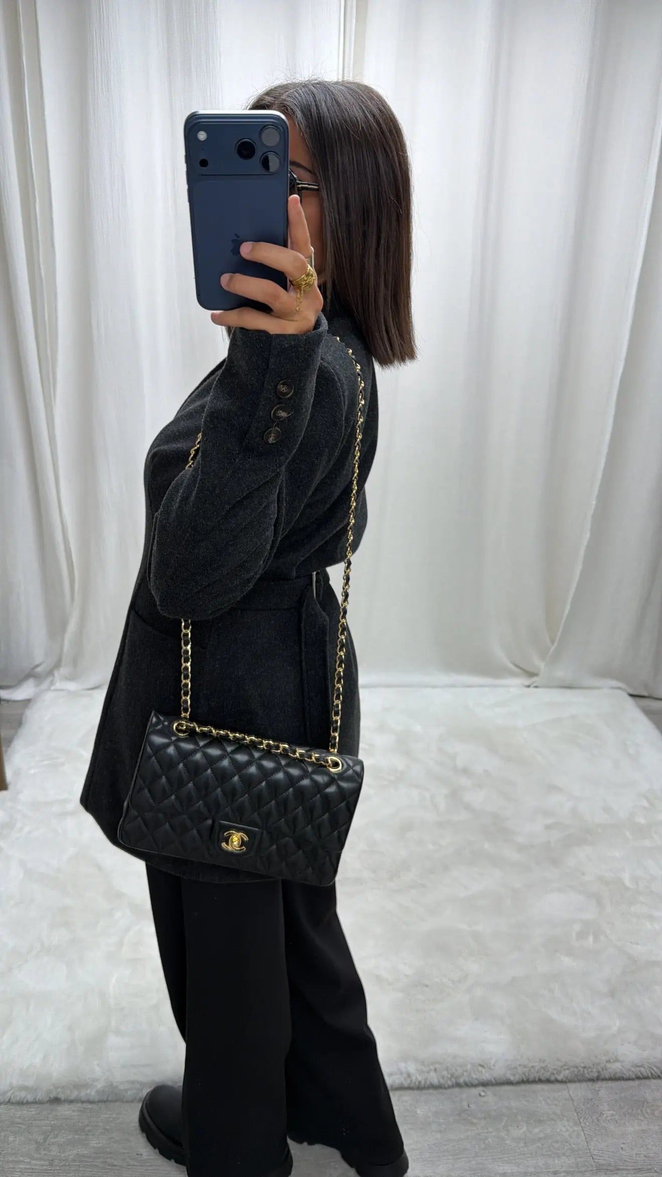 Veste Manteau Premium Ceinturée – Coupe Élégante & Boutons Invisibles MissChadou