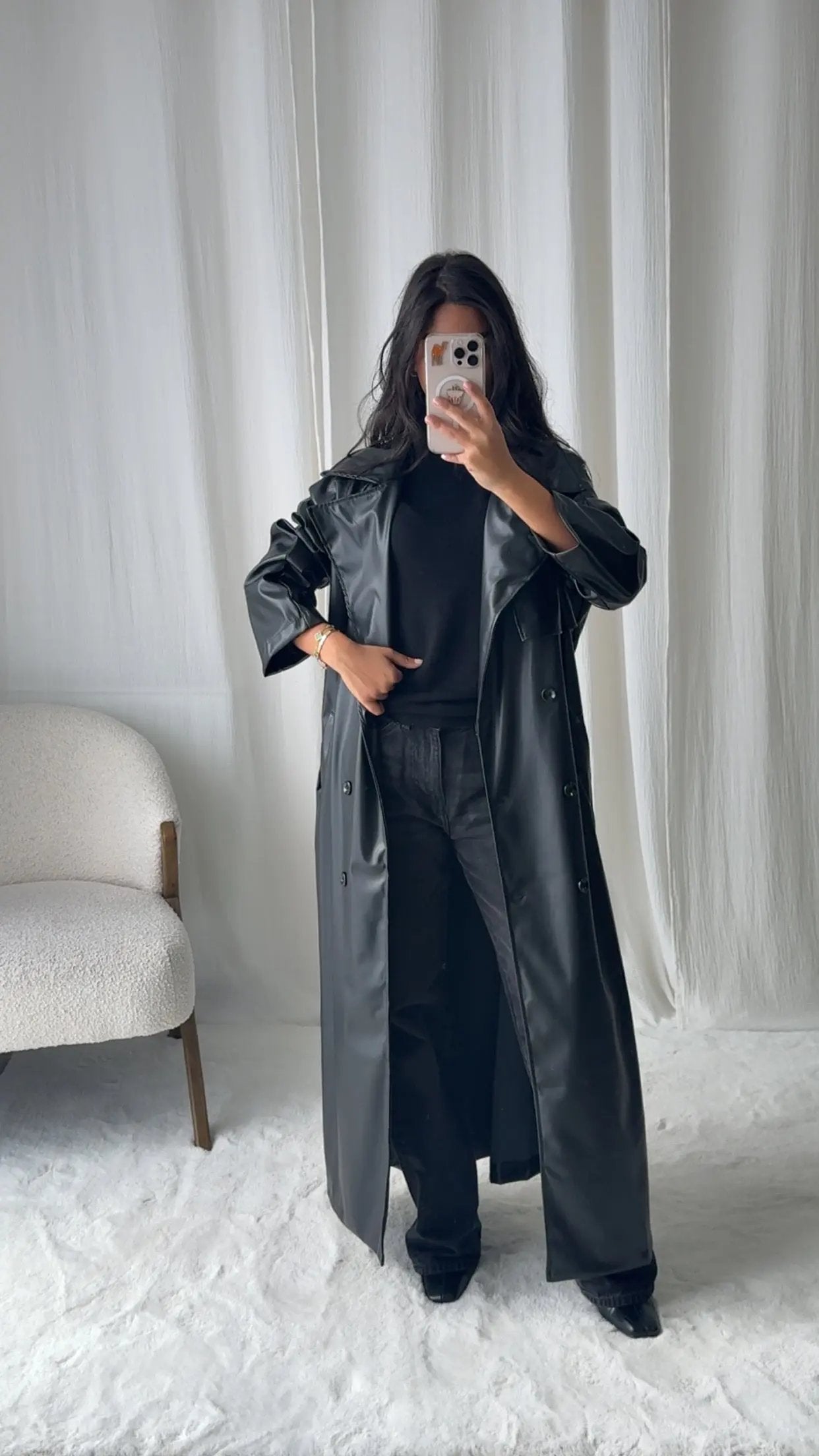 Trench Long Simili Cuir Oversize Selna MissChadou