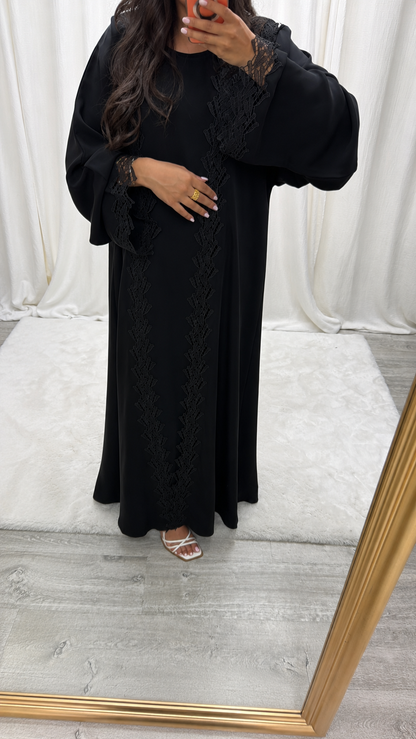 Kimono Aljada 3 Pièces Noir Nidah Coréen Premium