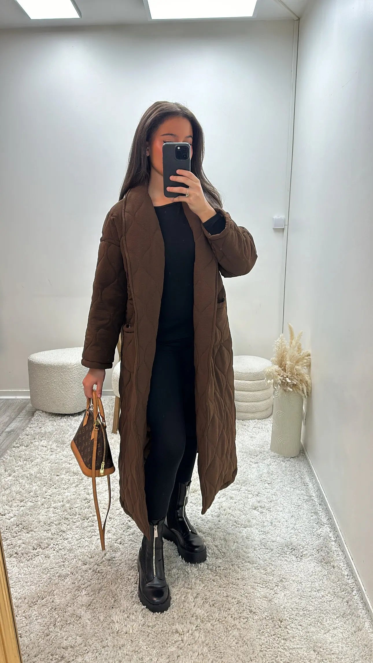 Manteau Long Oversize Matelassé Sira