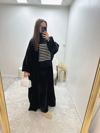 Ensemble 2 Pièces Kimono et Jupe Velours Kym