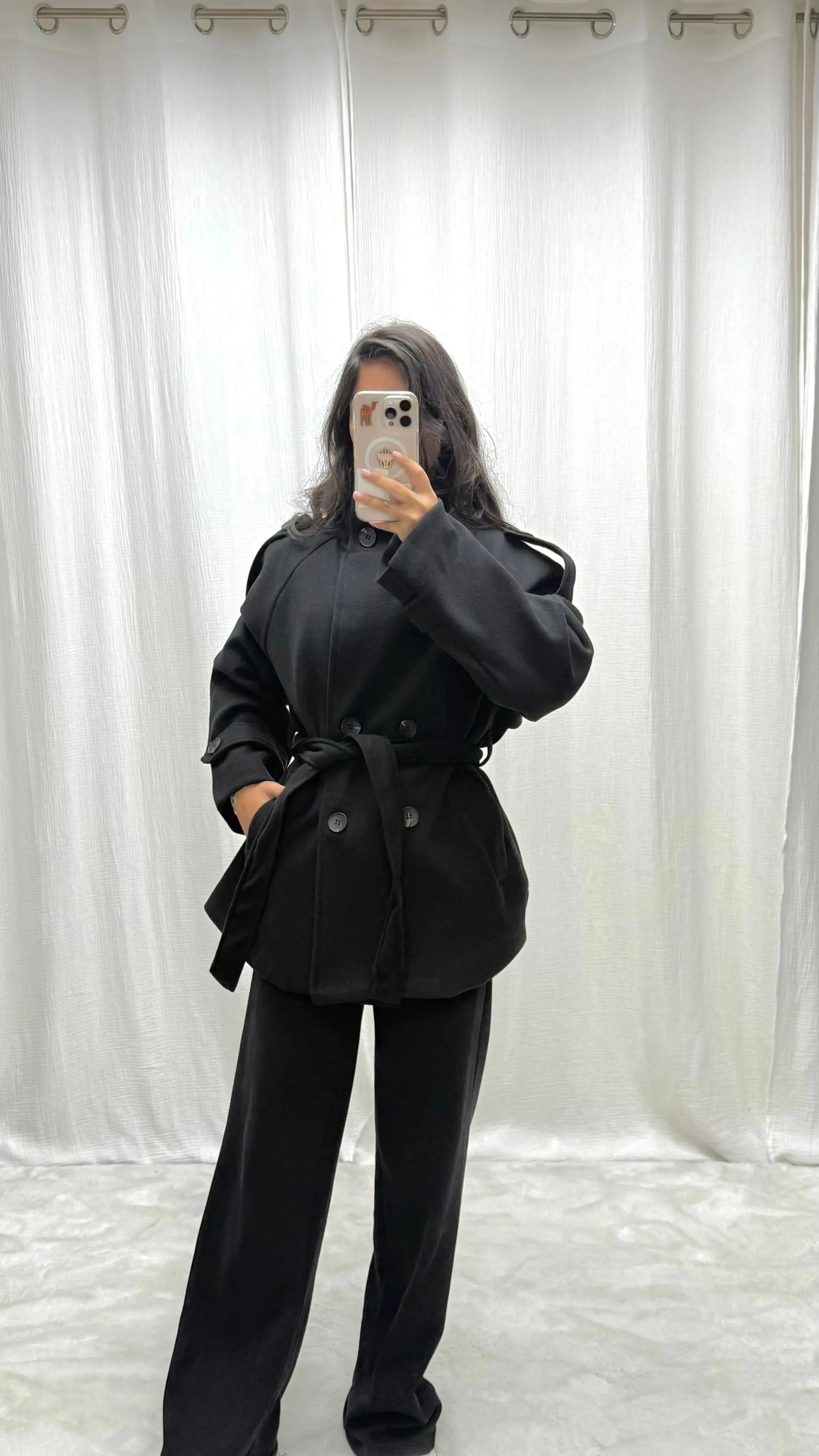 Trench court oversize à ceinture MissChadou