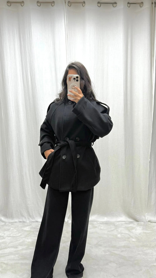 Trench court oversize à ceinture MissChadou