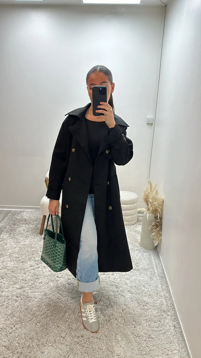 Trench Noir Oversize Fluide Julia