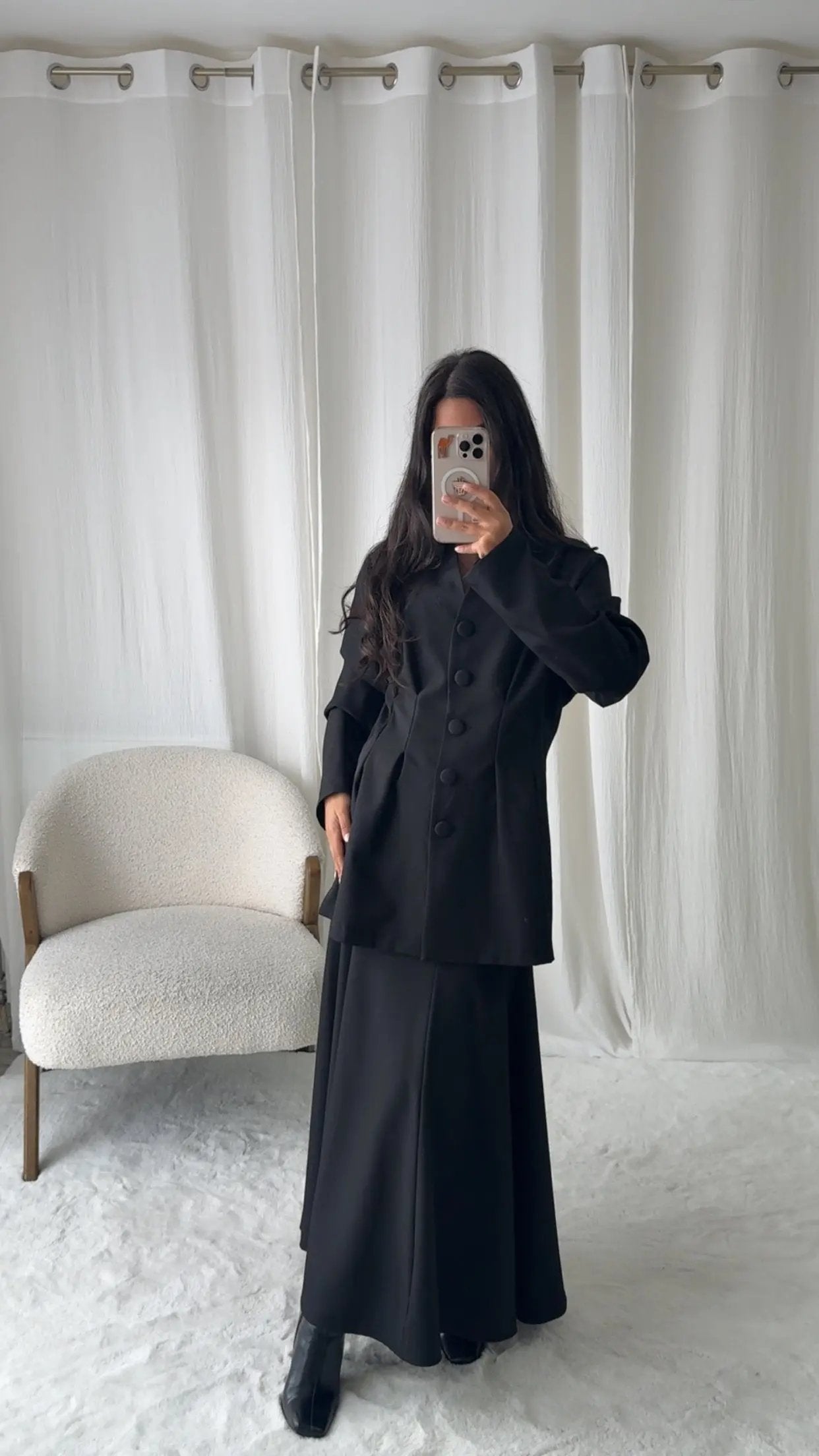 Ensemble Jupe Veste – Noir Élégance MissChadou