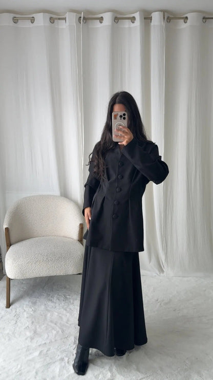 Ensemble Jupe Veste – Noir Élégance MissChadou