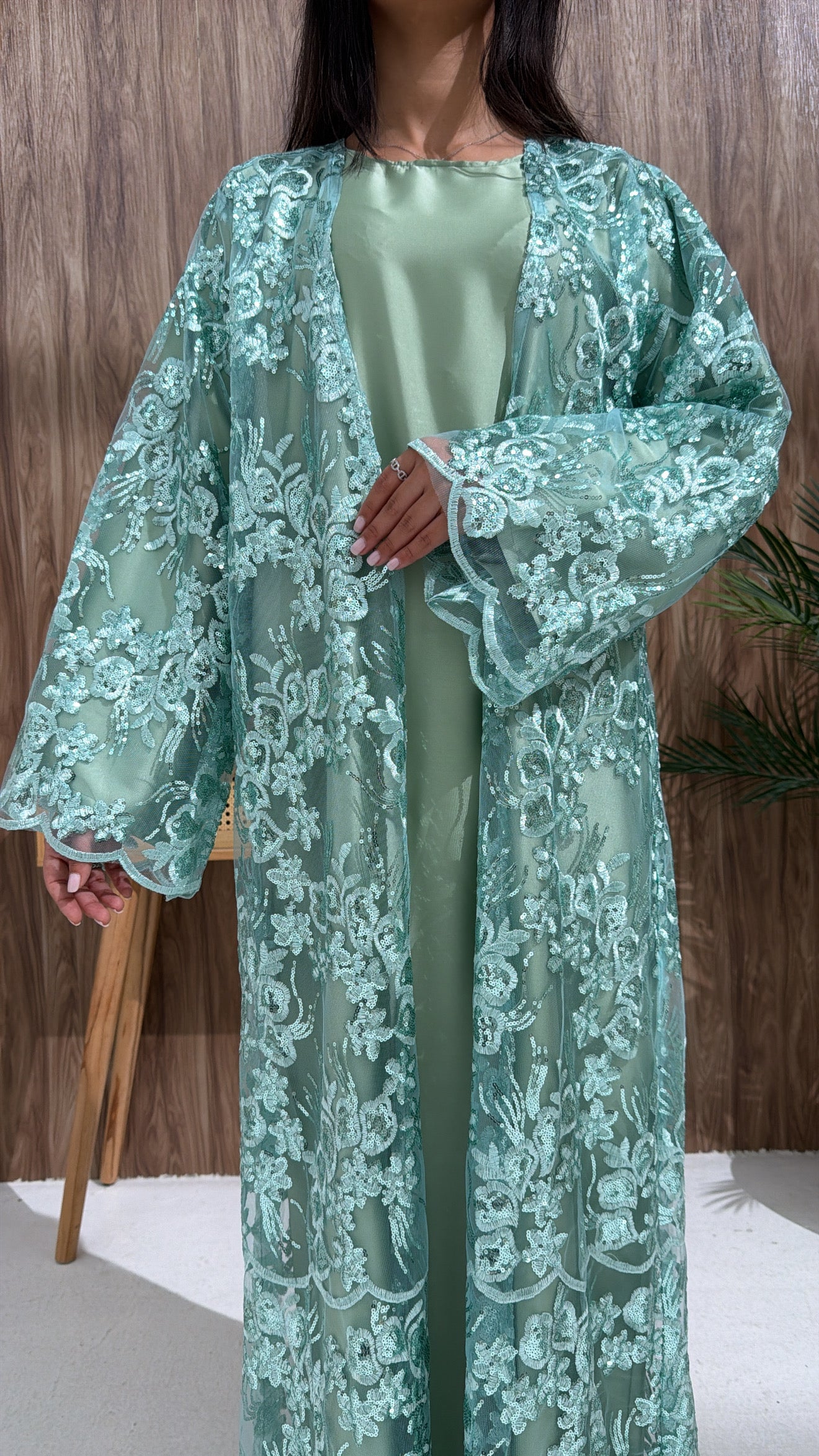 Kimono en organza fleuri Chadou