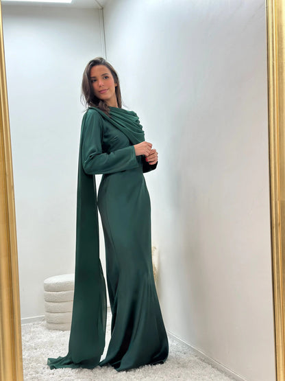 Robe Soirée en Satin à Cape Esmeralda