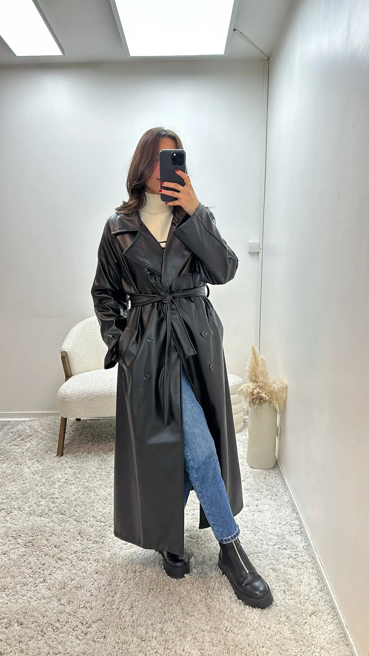 Trench Long Simili Cuir Oversize Selna MissChadou