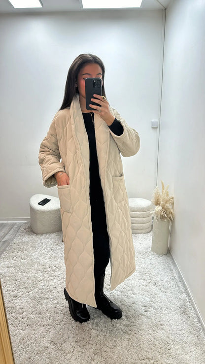 Manteau Long Oversize Matelassé Sira