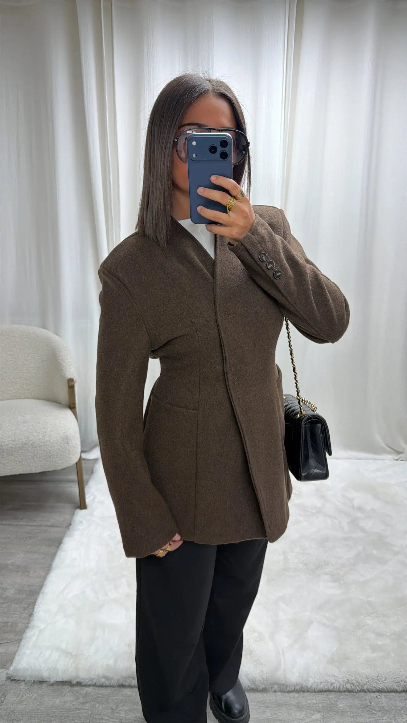 Veste Manteau Premium Ceinturée – Coupe Élégante & Boutons Invisibles MissChadou