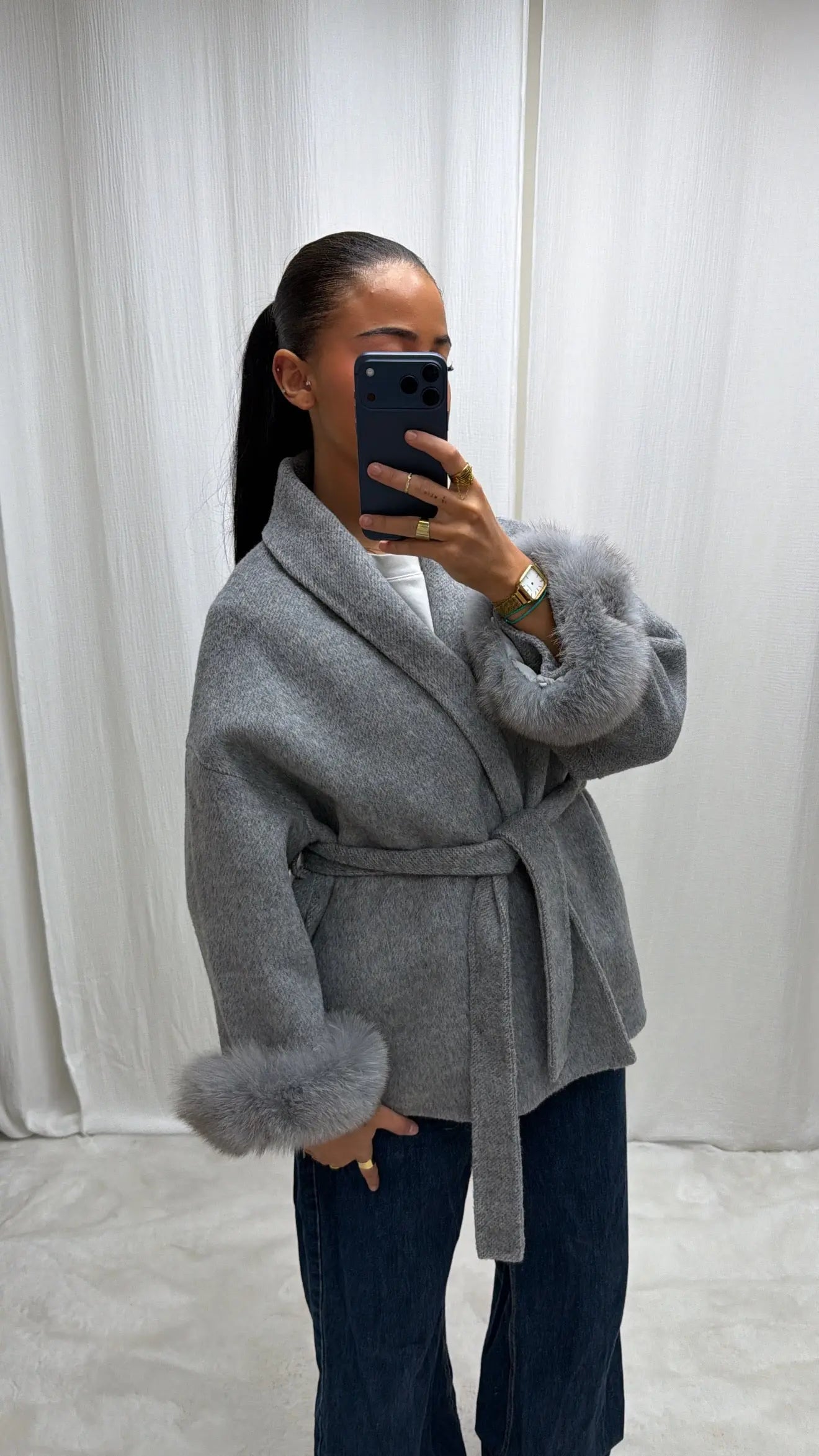 Manteau Laine Alpaga – Fourrure Amovible MissChadou