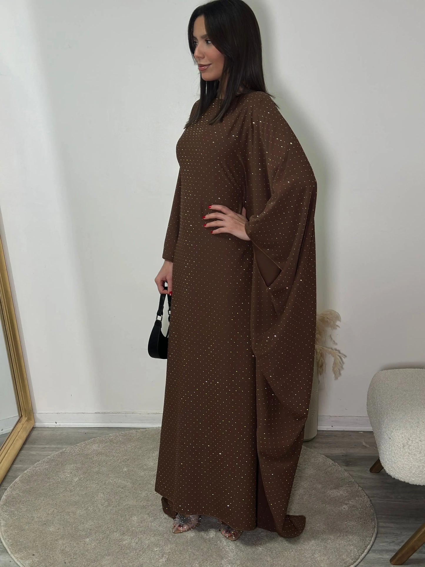 Abaya à Strass Manches Chauves-Souris Lea Miss Chadou