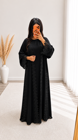 Al Barsha Black 3-Piece Kimono – Premium Korean Nidah