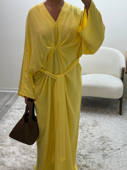 Robe Froncée Jaune Nava