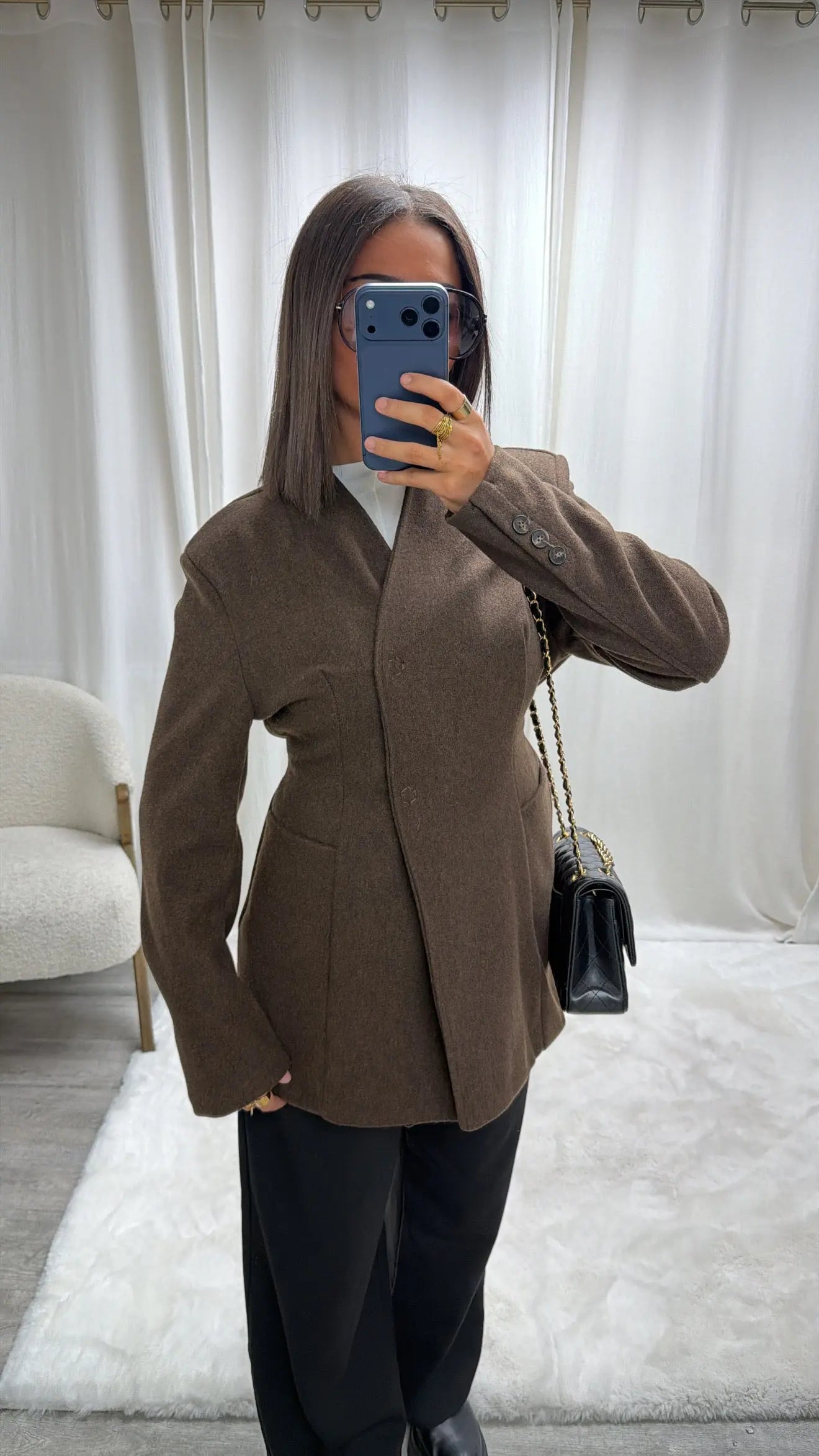 Veste Manteau Premium Ceinturée – Coupe Élégante & Boutons Invisibles MissChadou