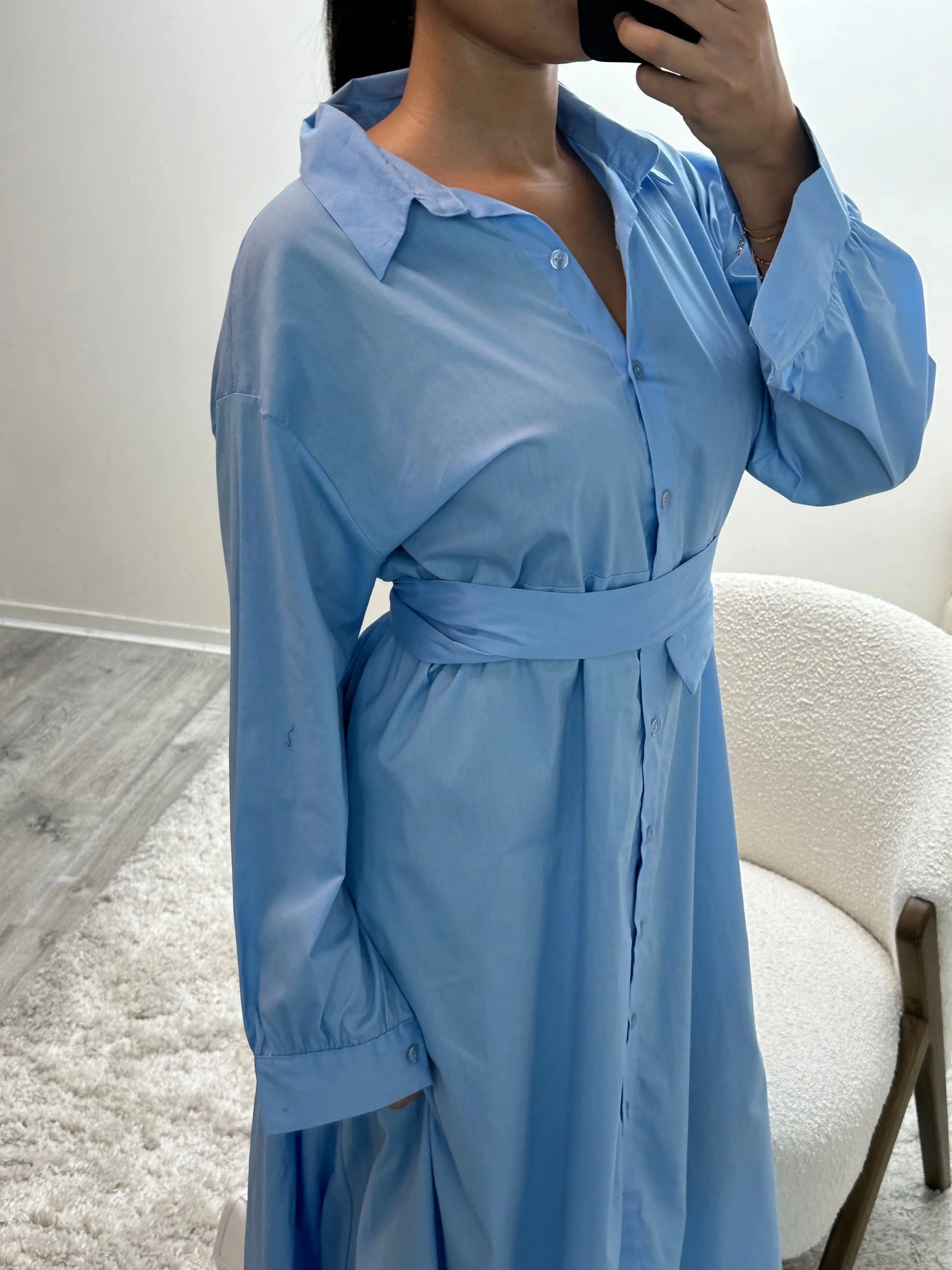 Robe Chemise Bleu Reya