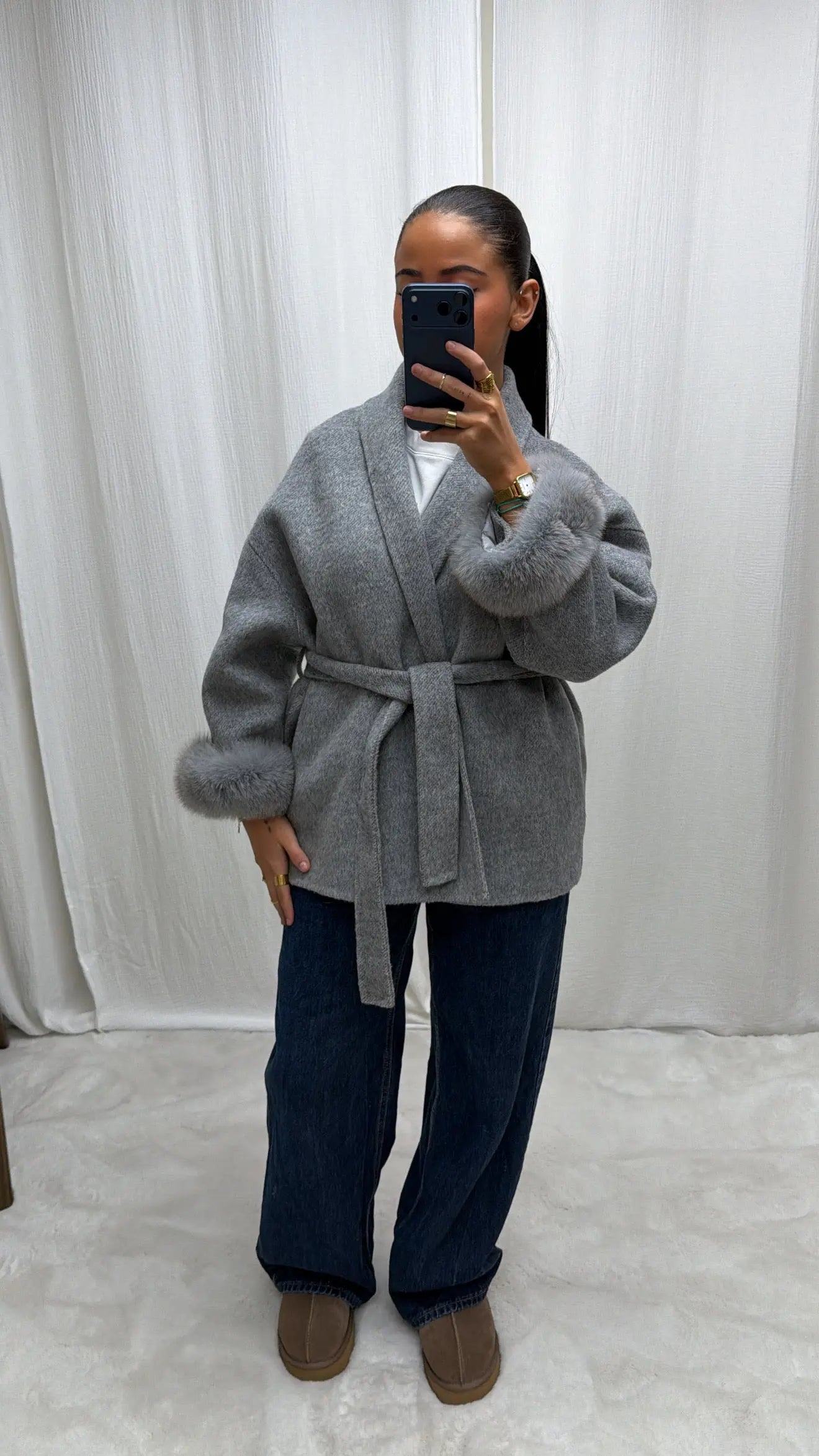 Manteau Laine Alpaga – Fourrure Amovible MissChadou