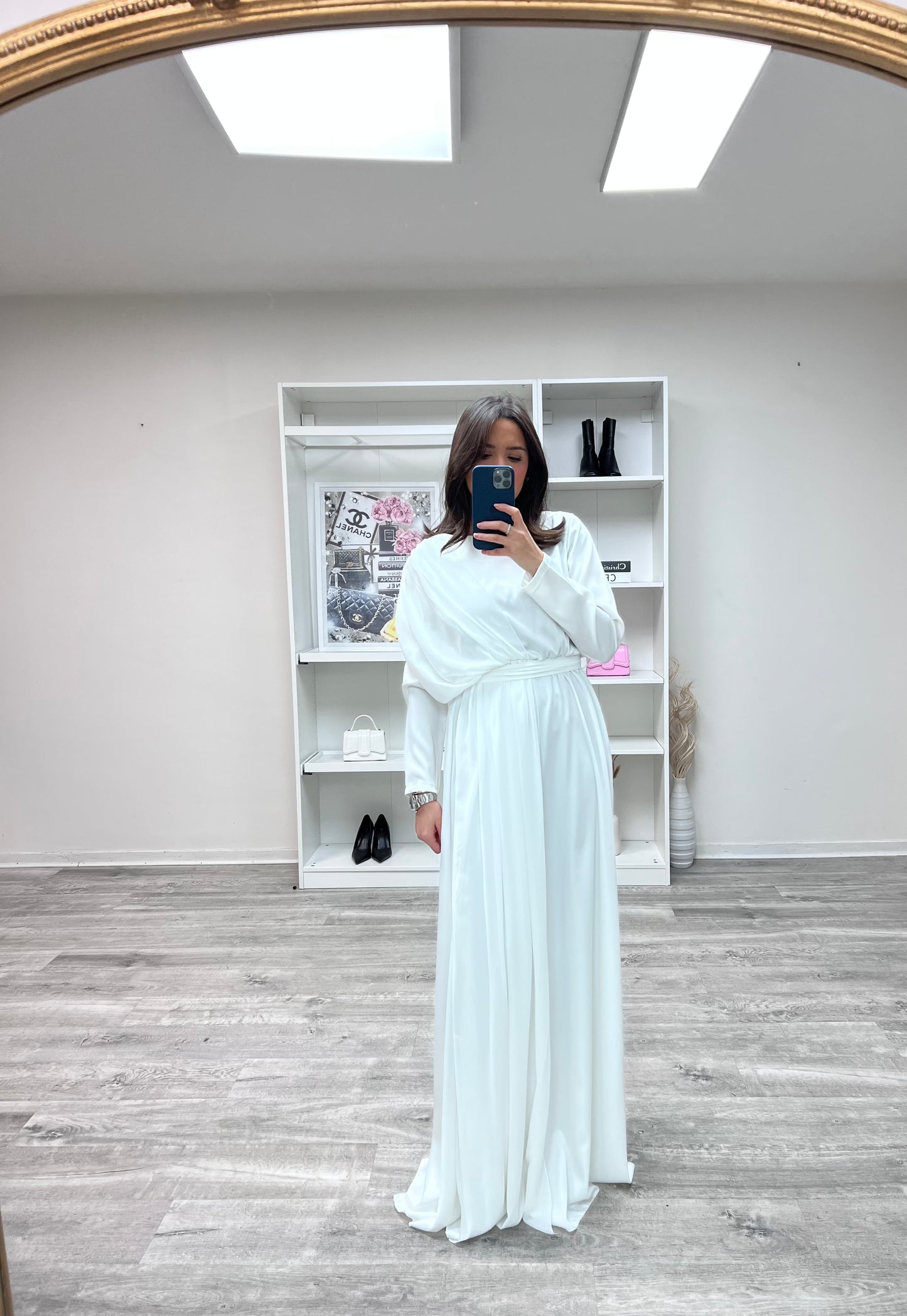 Robe de Soirée Blanche en Satin Inaya