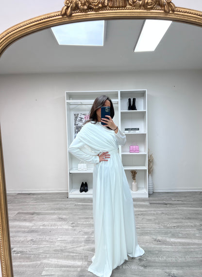 Robe de Soirée Blanche en Satin Inaya