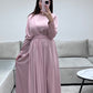 Inaya Pink Satin Evening Dress